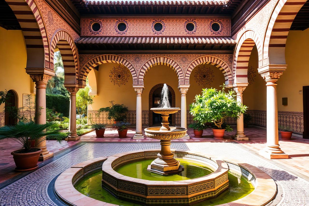 Patio à arcades du Palais de l'Alcázar de Séville
