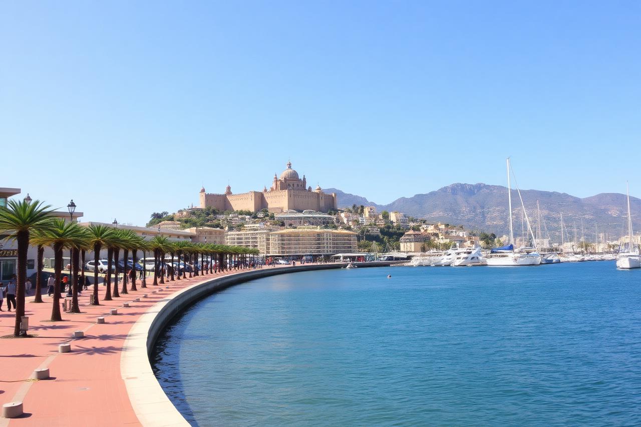 Front de mer d'Alicante et château de Santa Bárbara