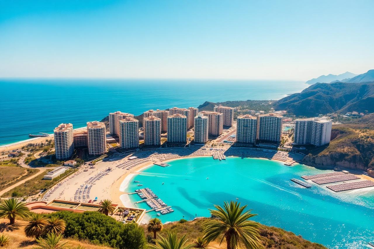 Baie et gratte-ciel de Benidorm sur la Costa Blanca