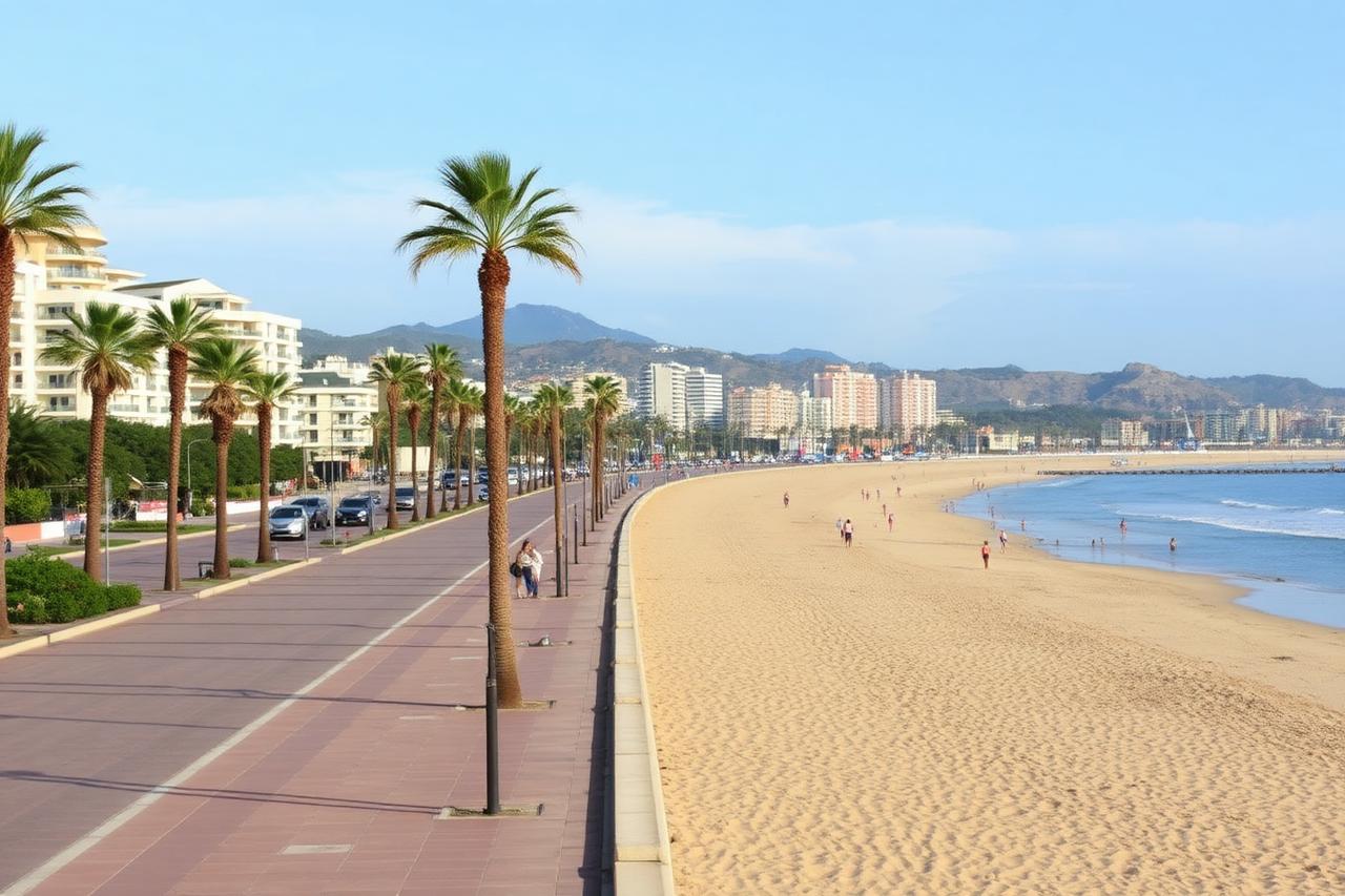 Promenade et plage de Fuengirola sur la Costa del Sol