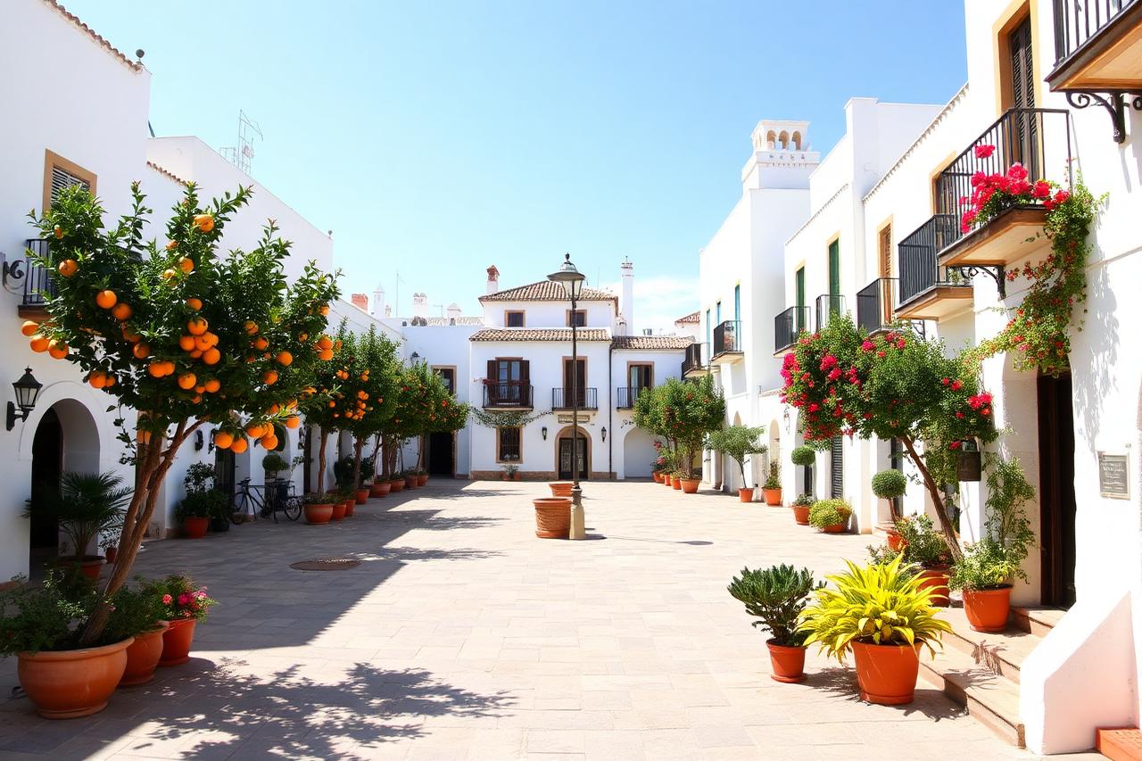 Place fleurie de la vieille ville de Marbella