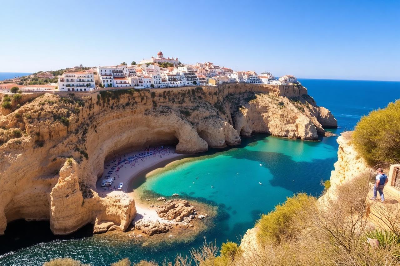 Falaises et criques turquoise de Nerja en Andalousie