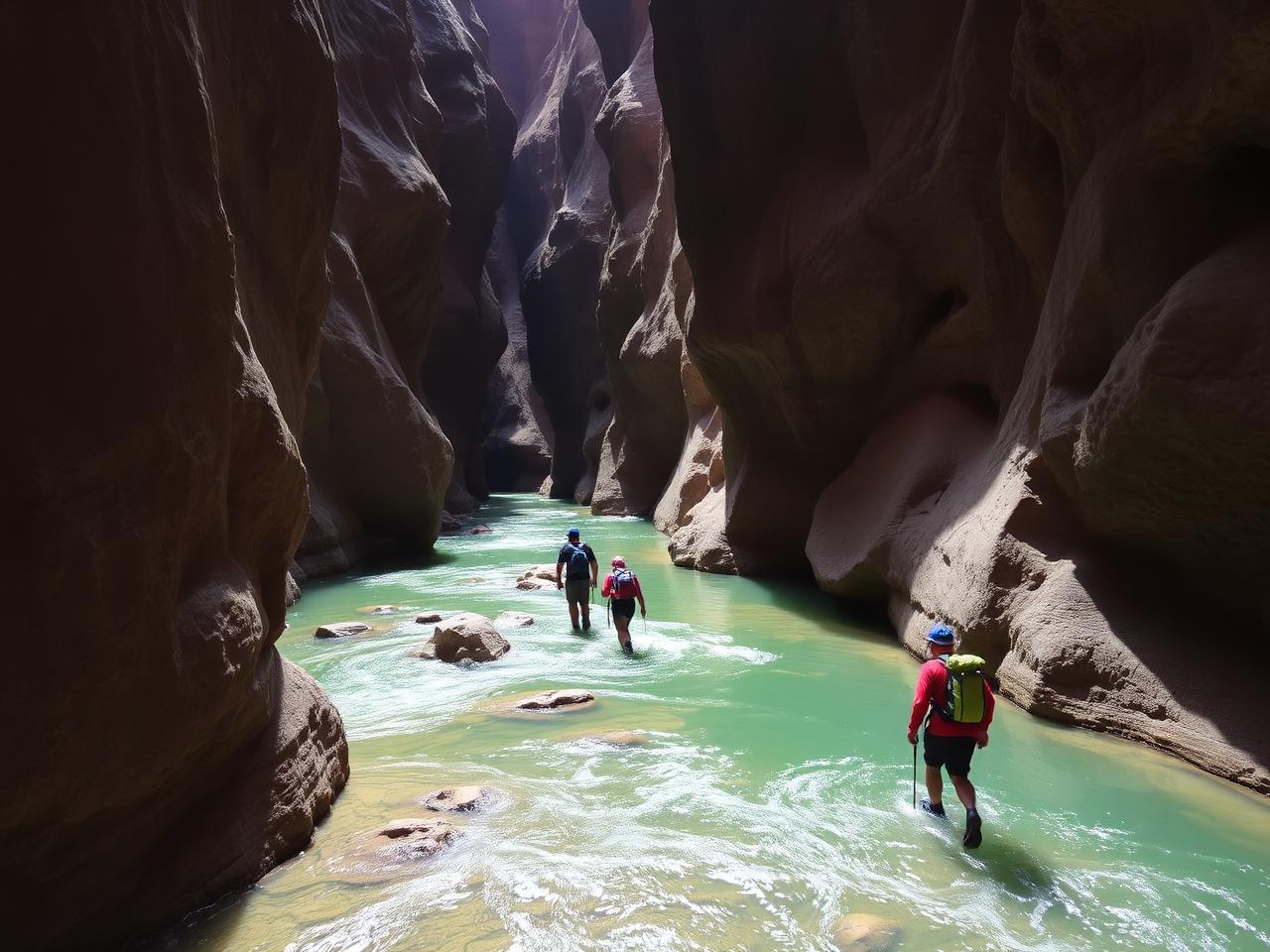 Rivière sauvage dans un canyon marocain