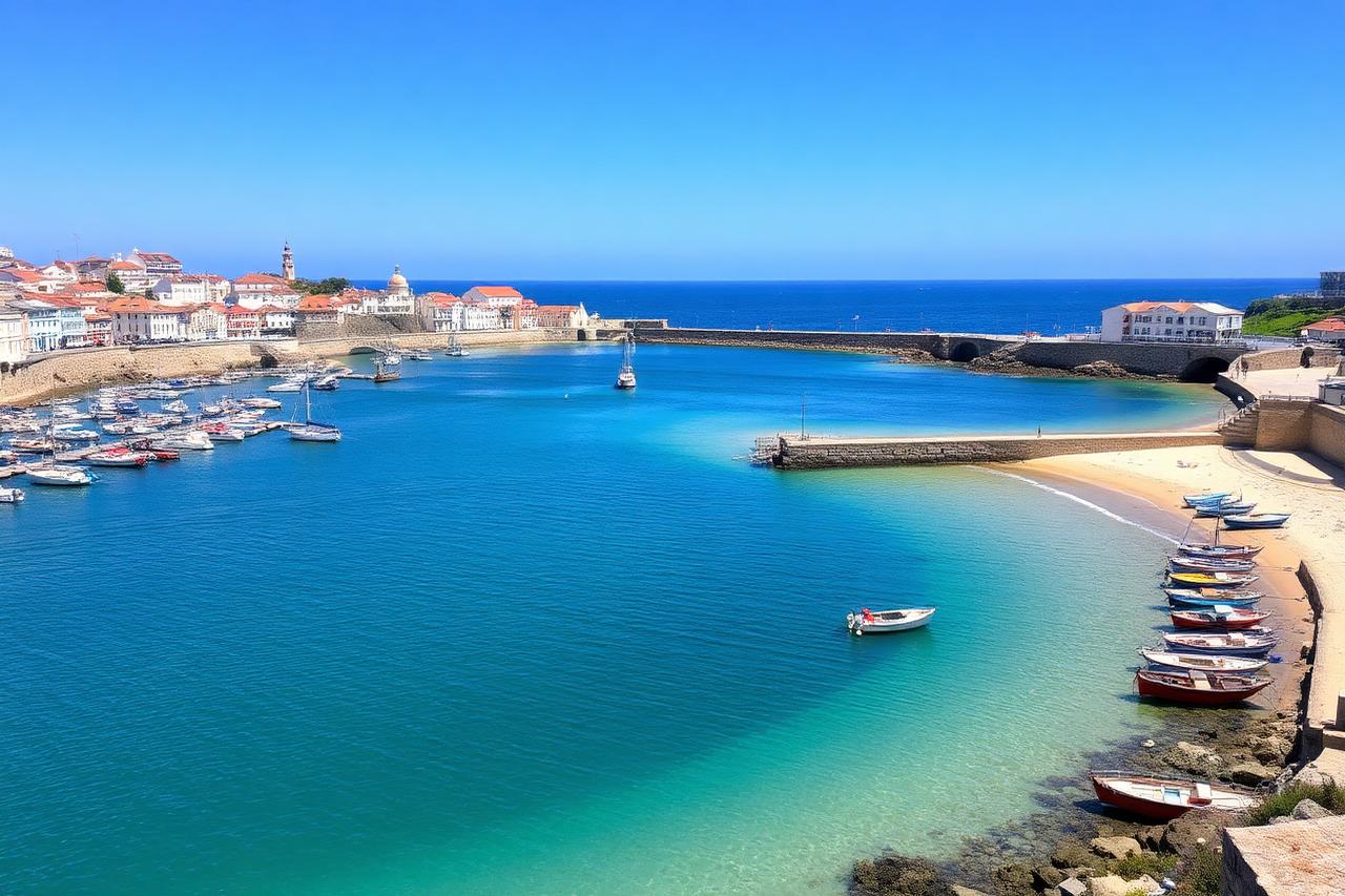 Port de pêche et baie de Cascais au Portugal
