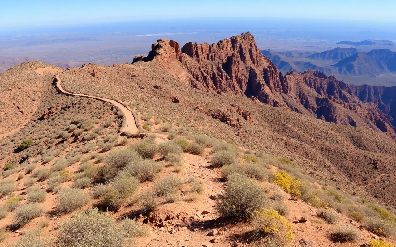 Sentier de trekking dans un paysage montagneux marocain
